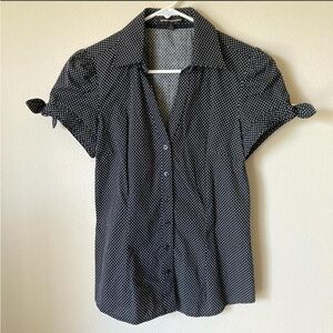 Black Polka Dot Women's Top